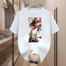 Nezha Graphic Summer Cotton TShirt Round Neck Pullover 100%Cotton