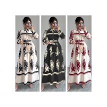Robe à bretelles imprimée automne et hiver pour femme