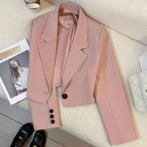 Blazer court pour femme, petit blazer polyvalent au design haut de gamme