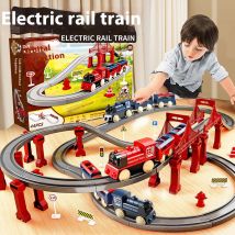 Train électrique, petit avec rail, simulation de modèle de train à grande vitesse pour garçon, puzzle, cadeau d'anniversaire, jouets pour enfants