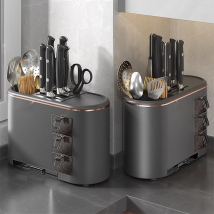 Multifunctional kitchen rack, household wide collection of storage seasoning boxes, chopsticks, knife racks, and knives