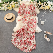 Women's Clothing short strappy chiffon shirt sexy and feminine fishtail skirt