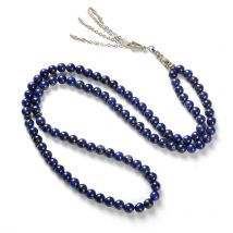 Collier de perles rondes naturelles de 6 mm pour femme, chaîne de perles en lapis-lazuli, bracelet tendance, cadeau à un ami