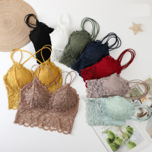 Soutien-gorge en dentelle d'été pour femme, sous-vêtement sexy à bretelles dans le dos, gilet de sport