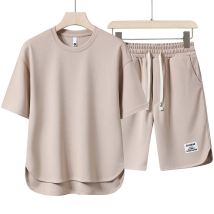 Hot Sale Short Sleeved T Shirt Men's Casual Suit High Quality Men's Summer High End Matching Round Neck Breathable Cool Suit