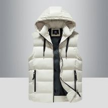 Vestes pour hommes avec gilets rembourrés pour l'automne et l'hiver, gilets à capuche épais, gilets grande taille, vestes zippées tendance personnalisées