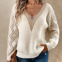 Vêtements pour femmes Pulls à col en V Pulls décontractés amples Pulls pour femmes