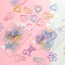 Lot de 10 trombones créatifs en métal couleur bonbon, petits marque-pages, papeterie transfrontalière, marque-pages créatifs pour étudiants