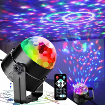 Éclairage de Noël Scène rotative à commande vocale colorée Boule magique de fête DJ Flash d'ambiance disco Lumière de décoration de voiture