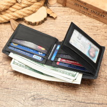 Casual Men's Wallet, Short Retro Wallet, Genuine Leather Silver Bag, Multi-slot Coin Leather Wallet