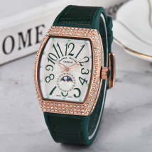 Montre VANGUARD V32 pour femme en cuir or rose et diamants
