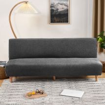 Housse de canapé sans bras en jacquard tricoté, housse de canapé-lit élastique universelle, housse anti-poussière sans bras
