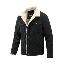 Men's Velvet-Touch Jacket - Stylish Lapel Coat For Spring & Autumn, Premium Soft-Touch Outerwear For Young Men