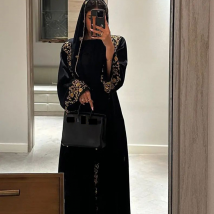 Robes pour femmes musulmanes Robes haut de gamme Robes à manches longues haut de gamme Robes noires diamant