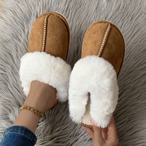 pantoufles en coton de grande taille pour femmes automne et hiver dames chaussures en coton de confinement à domicile transfrontalières