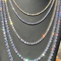 Collier de Tennis pour hommes et femmes, chaîne de Tennis glacée, bijoux scintillants, Hip Hop, chanteur de Rap, vente en gros