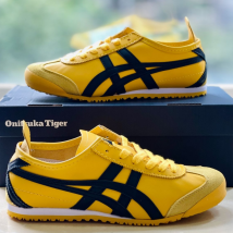 Chaussures de sport basses antidérapantes en cuir Onitsuka Tiger Mexico 66, pour hommes et femmes, jaunes