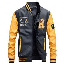 Men's Clothing leather baseball jacket PU casual jacket light board