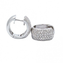 Boucles d'oreilles créoles Small Hug en argent et diamants