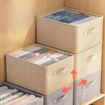 Organiseur familial pliable en lin, boîte de rangement grande capacité pour vêtements et couvertures, pour la maison et les voyages