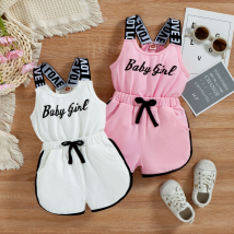 Baby clothes Cotton rompers for girls and children with letter straps