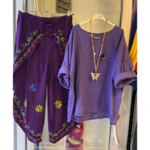 Vêtements pour femmes Tempérament Casual Lin Tops pour femmes Loose Grande taille Bat Shirt Coton et lin T-shirt à manches mi-longues Été