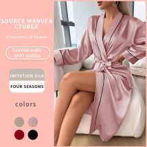 Vêtements de nuit pour femmes Chemise de nuit sexy longue printemps et été pour femmes, manches longues, pyjama haut de gamme, vêtements pour la maison
