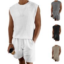 Nouveau costume de sport d'été pour hommes, petit costume carré sans manches, maillot de corps et short