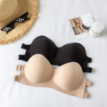 Women's clothing Thin one-line strapless chest-wrapped sexy push-up invisible anti-exposure underwear women's bandeau bra without steel rings