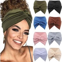 Bandeau large à nœud croisé, bordure croisée, couleur unie, élastique, grand bandeau de sport plissé, accessoires pour cheveux pour femmes