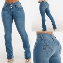 New Y2k Flare Jeans Casual High Waist Butt Lifting Elastic Streetwear Vintage Slim Pants Women Korean Distressed Mom Jeans 2025