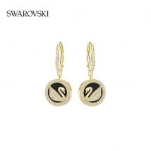 Boucles d'oreilles Swarovski LEATHER SWAN Love Swan Chic pour femme, cadeau