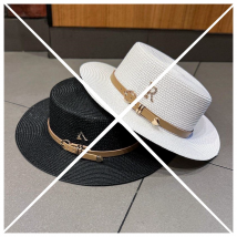 Haute qualité sens lumière luxe strass standard chapeau de paille femmes chapeau paille tressé chapeau français ceinture vintage haut-de-forme
