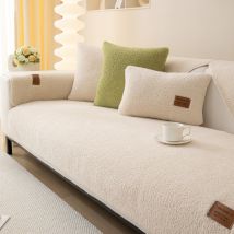 Coussin de canapé unisexe en peau d'agneau, coussin en peluche antidérapant, housse de canapé simple et moderne, serviette en tissu