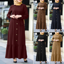 Robe trapèze à col rond pour femmes, pull de tempérament artistique, grande robe trapèze