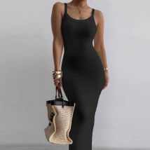 Jupe longue et moulante à bretelles blanches pour femmes, nouvelle collection