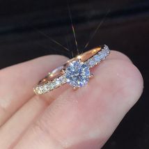 Bague simple en zircon simulé plaqué argent S925 de Sanjie, veuillez commander une alliance