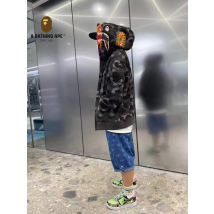 A BATHING APE ABC CAMO High Quality Pure Cotton Version Tiger Head Double Hat SHARK FULL ZIP HOODIE MENS AND WOMEN Black&Red