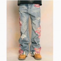 Vêtements pour hommes : jeans rouges tendance européens et américains