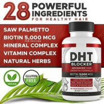 Complément alimentaire bloquant la DHT, biotine à haute efficacité, palmier à scie, favorise la régénération, traitement naturel contre la perte de cheveux pour hommes et femmes.