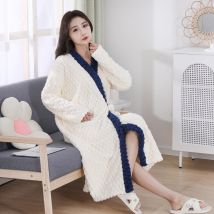 Peignoir de bain en micro-polaire doux au toucher, peignoir de spa long et absorbant