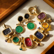 Magnifique bracelet en émail camée plaqué, bijoux artisanaux anciens