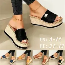 Womens High Heels Sandal Thick Bottom Casual Ladies Leisure Summer Wedges Sandals Woman Shoes Women Platform Mules