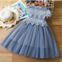 Robe d'été pour filles, robe de princesse bouffante en maille à manches courtes, robe de mariée pour enfants, robe d'un an, nouvelle collection