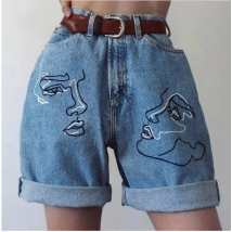 Women's Clothing  ins Internet Celebrity Slim-hem Denim Shorts Cute Casual Shorts Boyfriend Jeans