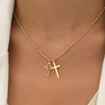 Collier en alliage simple, léger, de luxe, à la mode, pendentif en croix, chaîne de clavicule, collier pour filles