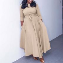 Robe grande taille à lacets pour femmes