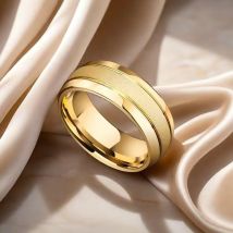 Stainless Steel Frosted Curved Ring Men and Women Wide Narrow Rings Couple Ring Wedding Engagement Jewelry Accessories