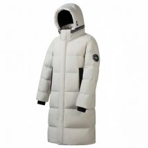 Men's Clothing Extreme cold outdoor waterproof long Silk cotton jacket, loose and thickened hooded white duck Silk cotton over the knee jacket in winter