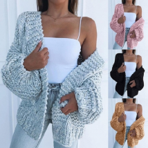Vêtements pour femmes pull cardigan pour femme à manches longues pull ample automne et hiver pull à trois aiguilles